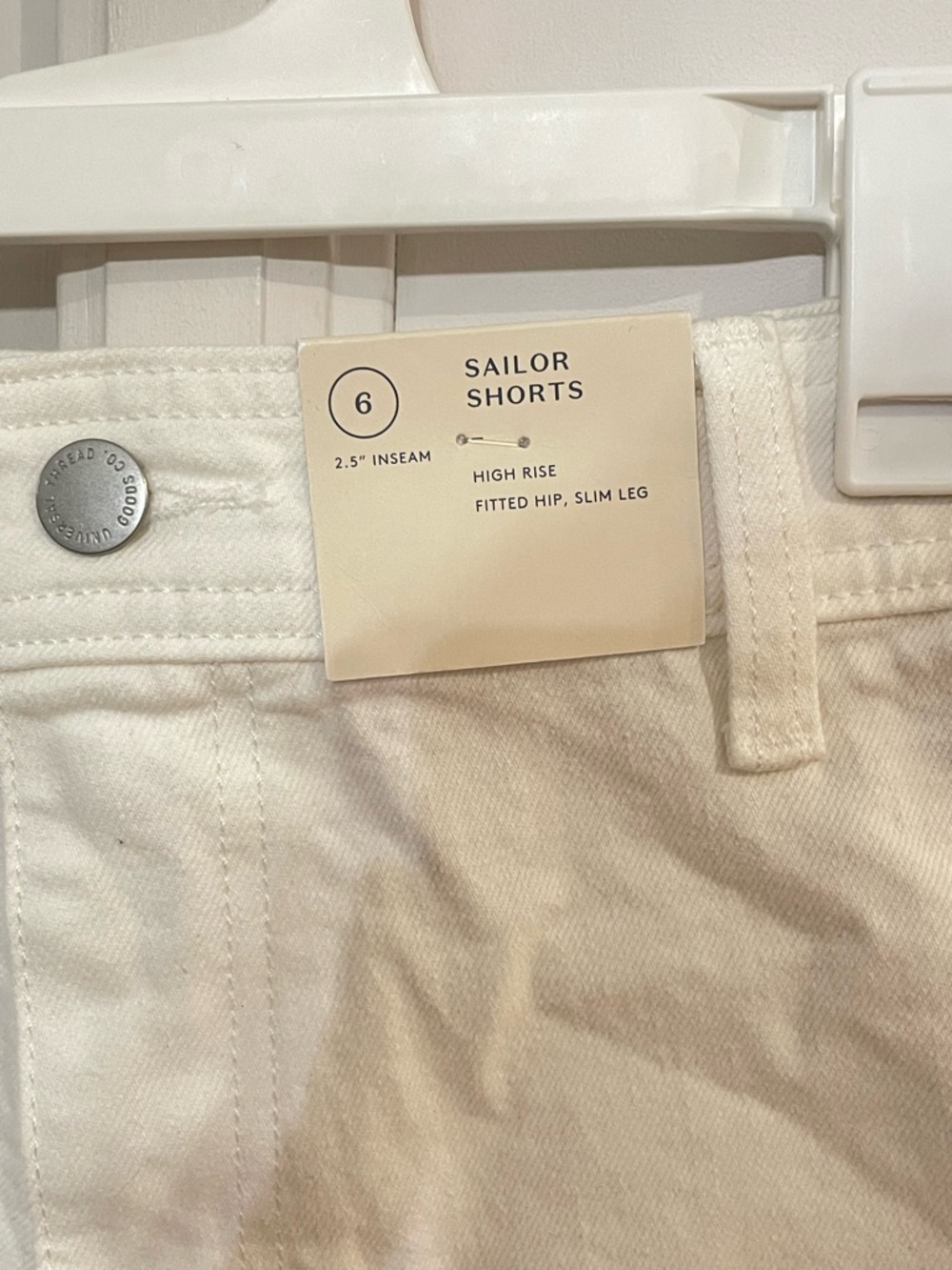 NWT Universal Thread High Waist White Sailor Shorts Size 6 - Picture 4 of 7